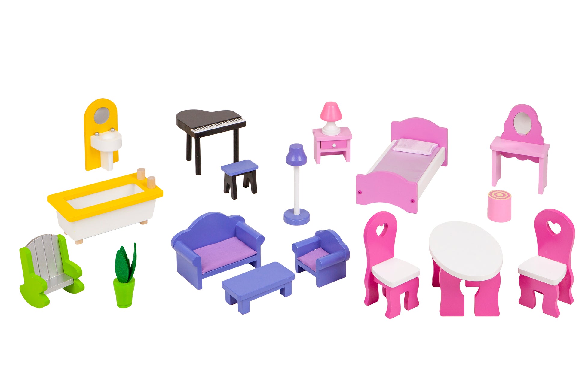 Drewniany domek dla lalek XXL z mebelkami ECOTOYS